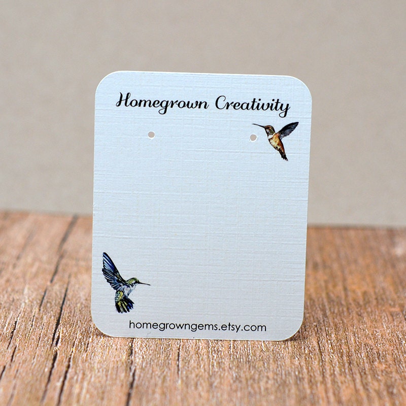 Earring Cards Customized with Hummingbirds and Your Etsy