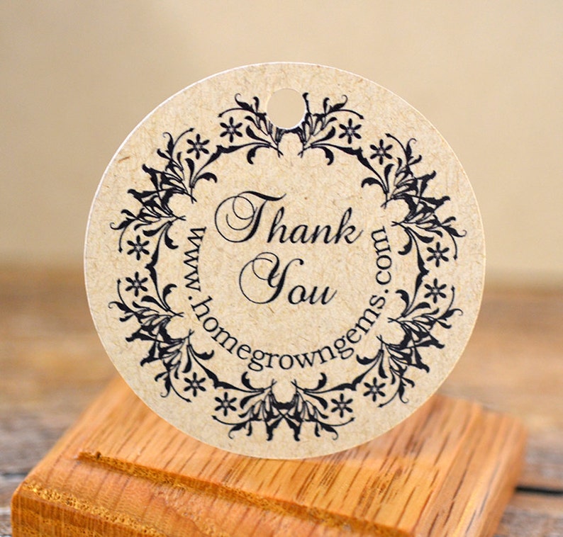 Ornate Floral Wreath Thank you Gift Tags Party Favors Wedding Party