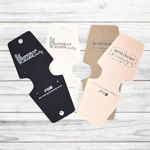 48 TAGS |  Fold-Over Necklace Jewelry Display Cards - Packaging - Earring Cards - Combo Customized with Logo