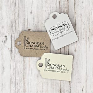 140 Custom Price Tags | 1&quot;x1.4&quot; | Personalized with Logo Text - Jewelry Tags - Price Tags - Hang Tags