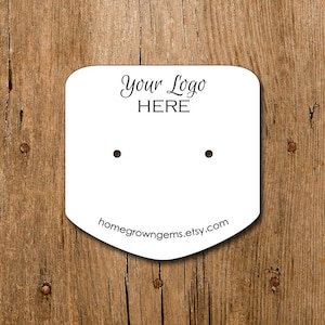 Customized Earring Cards with Your Logo Image - Jewelry Display Cards - Packaging - Necklace Cards - Hair Accessory Barrette Bows Clips
