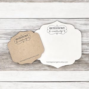 Custom Jewelry Display Cards | Unique Shape Corners | 8 SIZES | Includes Your Logo | Earring Cards | Necklace Cards Bows Rings | SP2067