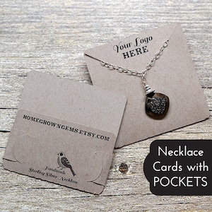 Necklace Display Cards with Pockets to Hold Chain - Product Packaging - Jewelry Display Cards - Multiple Sizes