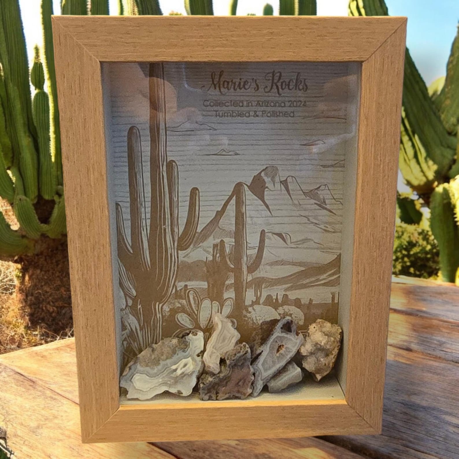 Arizona Rock Hound Rock Collector Shadow Box Customized Laser Engraved ...