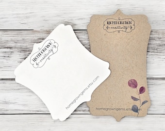 Custom Earring Cards Ornate Cut Scalloped Top Square | 20 SIZES | Includes Your Logo | Packaging | Earring Cards  hang Tags | SP2024