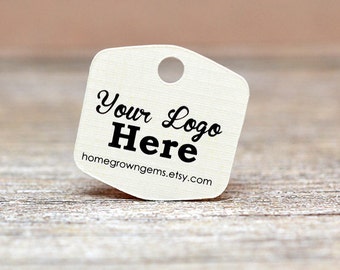 1.5" Custom Tags Personalized with Logo Text Hexagon - Jewelry Tags - Price Tags - Hang Tags | 180 TAGS - NB