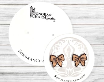 Custom Circle Earring Cards - Packaging Personalized Jewelry Display Tags Cards | 7 SIZES | use for bows necklaces and more - Backing Cards