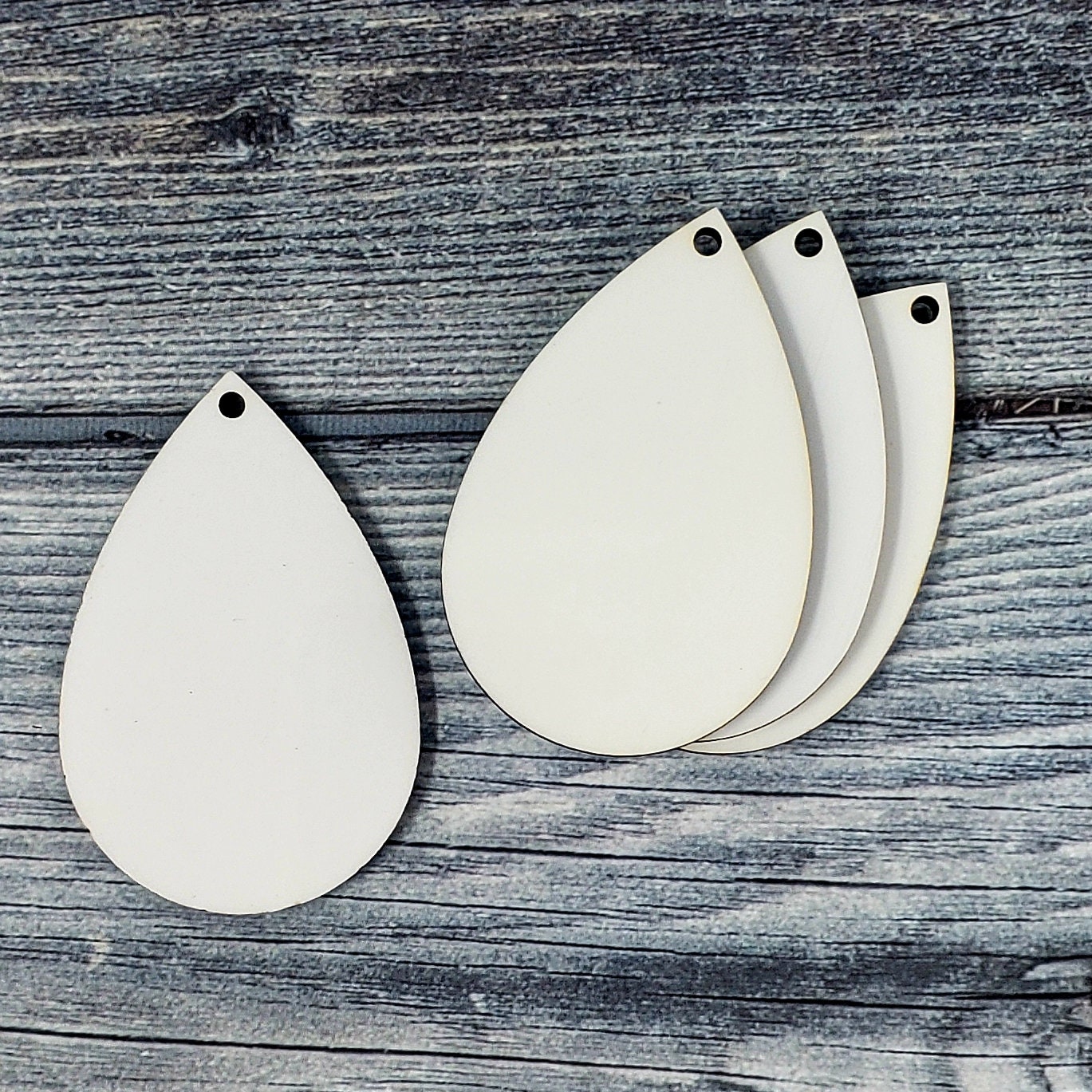 Sublimation Blanks, Teardrop Earrings, MDF, Hardware Included, Sublimation Earrings, Wood Earrings, Dangle Earrings, 2 Sizes, Ready to Ship 25 / 1.02