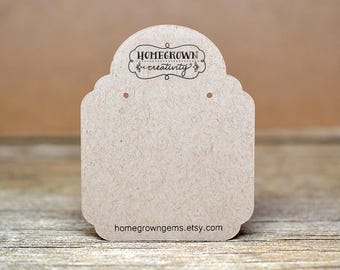 Custom Curved Top Fancy Cut Earring Display Cards with your Logo