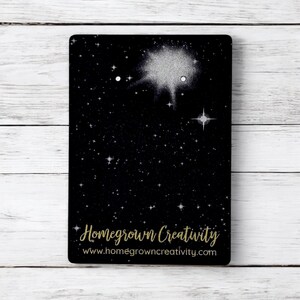 Zilveren en gouden inkt Deep Space Starry Night-sterren op aangepaste sieradendisplaykaarten | Oorbelkaarten | Kettingkaarten | Hanglabels | 15 MATEN