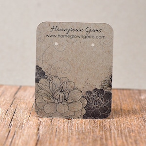 Customized Jewelry Display Cards - Earring Cards Black White Flowers Floral Necklace Cards Tags DS029