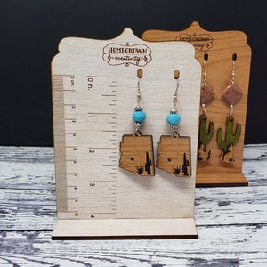 Earring Display Photography Prop Ruler Measurement Inches centimeters cm Custom Laser Engraved
