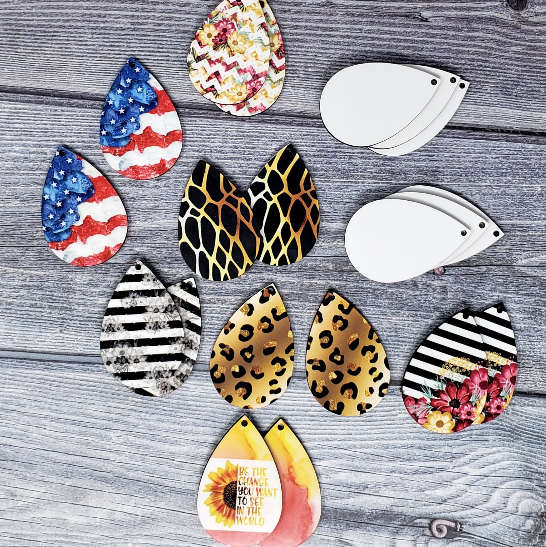 Blank Unisub brand sublimation Teardrop Earring shape, single sided, s–  Just Vinyl and Crafts