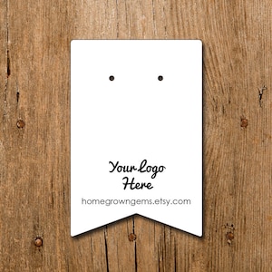 Pennant Flag Rectangle Customized Earring Cards with Your Logo Image Necklace Price Tags Hang Tags Thank You Hair Clips Product