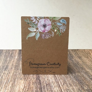 Custom Earring Cards - Pastel Flower Garden - Packaging - Necklace Cards - Hair bows - Jewelry - Price Tags | DS0116