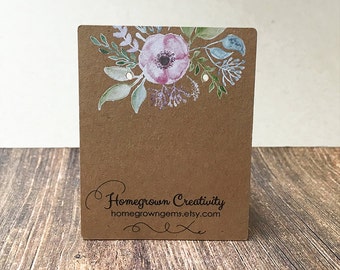 Custom Earring Cards - Pastel Flower Garden - Packaging - Necklace Cards - Hair bows - Jewelry - Price Tags | DS0116