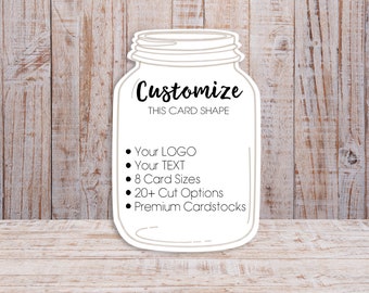 Mason Jar Jewelry Display Cards | 8 SIZES | Includes Your Logo | Earring Cards |Necklace Cards | SP2053