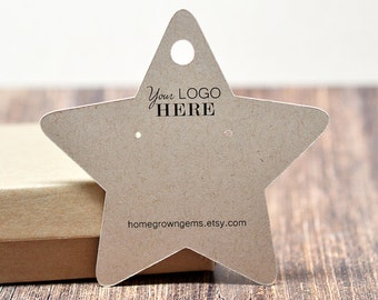 Star Shape Custom Earring Cards - Jewelry Display - Packaging - Necklace Cards - Tags