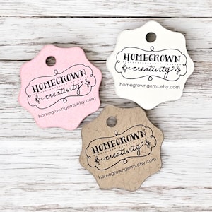 240 Hang Tags | 1&quot;x1&quot; | Scalloped Outside Shape Customized Small Price Tags Jewelry Hang Tags Labels
