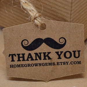 Angepasste Schnurrbart Danke Tags Geschenkanhänger Personalisiertes Gastgeschenk