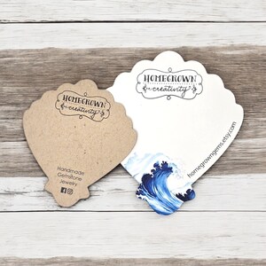 Tall Seashell Shell Clam Shape Earring Display Cards - Jewelry Display - Packaging - Necklace Cards - Tags | SP2058