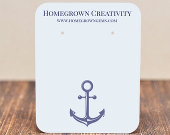 Custom Earring Display Cards - Nautical Anchor Strength Sea  -  Customized - Jewelry Display and Packaging -  Necklace Cards - Branding