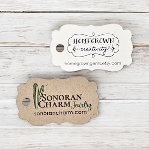 225 tags | 1.5&quot;x0.8&quot; | Customized Ornate Cut Small Price Tags Jewelry Hang Tags Labels | DS0122
