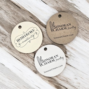 180 TAGS | 1.5&quot;x1.5&quot; | Circle Round Shape Customized Small Price Tags Jewelry Hang Tags Labels