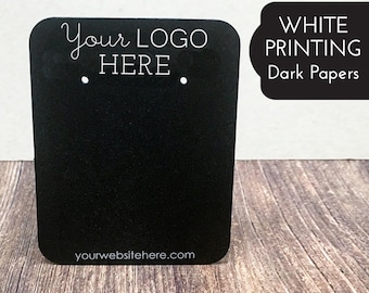 14 SIZES | WHITE PRINT | Custom Earring Cards - Product display packaging - Jewelry Tags - Necklace Cards