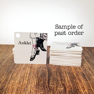 180 tags - 1.5&quot; - Square Customized Small Price Tags Jewelry Hang Tags Labels