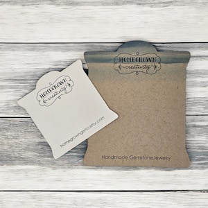 Tarjetas de exhibición de collares personalizadas / Forma de carrete cuadrada / 20 tamaños / Incluye su logotipo / Tarjetas para aretes y lazos para el cabello / SP2009