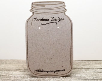 Mason Jar Customized Earring Display Cards - Jewelry Display - Packaging - Price Tags - Personalized | SP2053