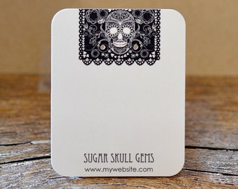 Custom Earring Cards with Sugar Skull Flag Persoanlized Jewelry Display Cards | DS0006