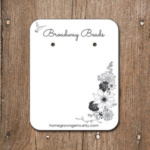 Hummingbird with Flowers Earring Cards Personalized Customized Jewelry Display Cards | 00203