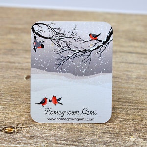 Winter Snow Red Birds Tree Personalized Earring Cards Jewelry Display Packaging Custom | DS0026