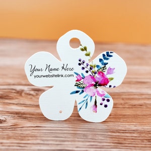 Watercolor Flower Shape Earring Cards - Jewelry Display Tags - Packaging - Necklace Cards - Tags | DS0129