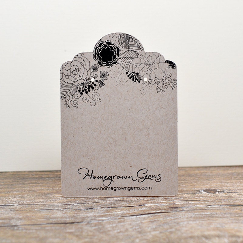 Hanging Earring Card - White Linen Paper-Covered Plastic 2x2