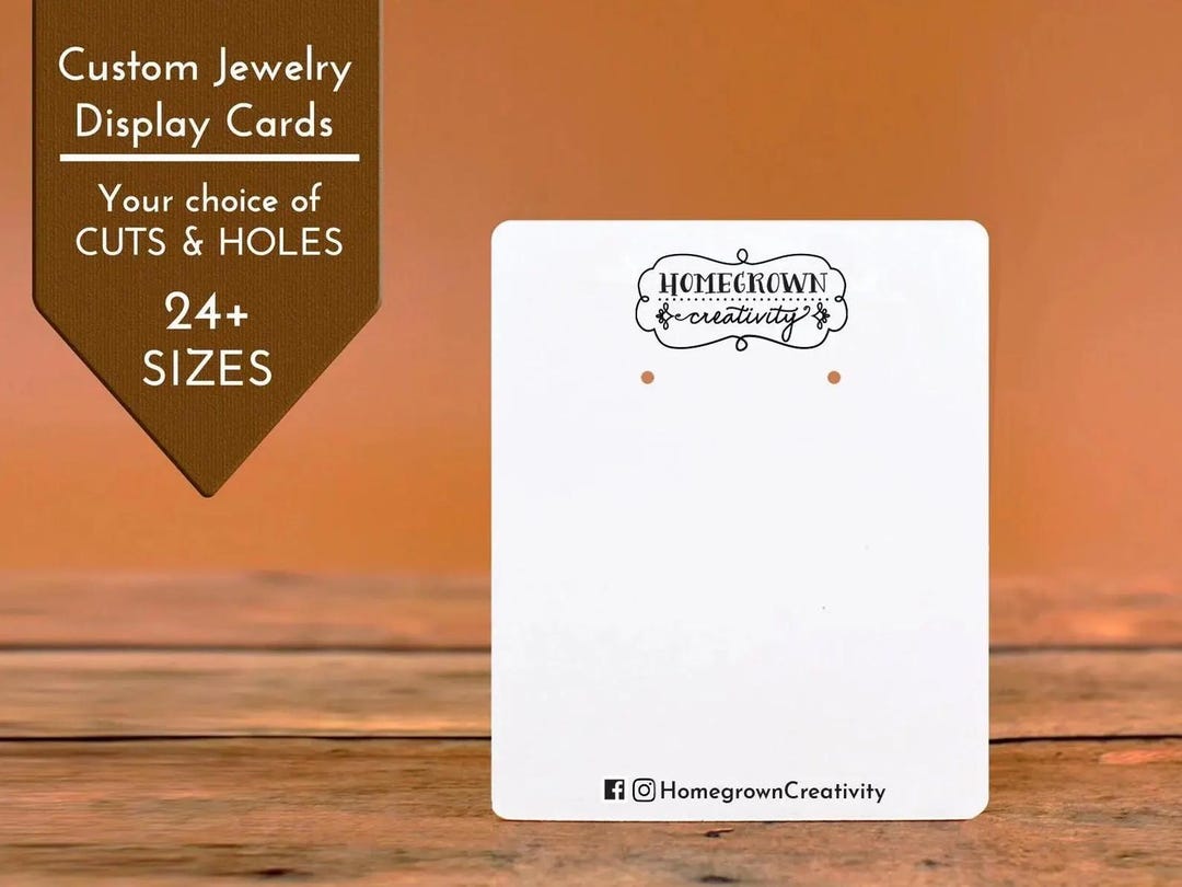 Custom Logo Earring Cards | Jewelry Display Packaging | 24 SIZES | 20 ...