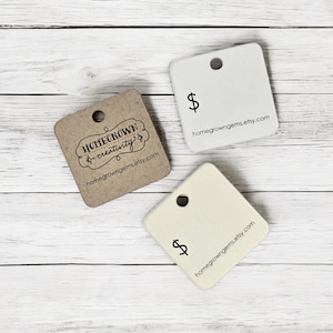 240 tags - 1&quot; - Customized Small Price Tags Jewelry Hang Tags Labels