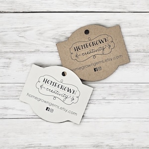 Rectangle Hang Tags | Multiple SIZES| Custom Price Tags | Personalized with Logo Text - Jewelry Tags - Price Tags | DS0138v| NB