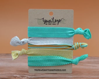 Hair Tie Display Cards for Packaging Retail | 3"x3.85" | 48 CARDS |Wrap Bracelets | Necklaces| HOLDS 5 Ties | DS0133