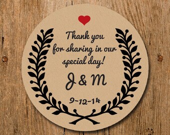 Customized Stickers - Thank You For Sharing in Our Special Day Wedding Stickers - Labels - Wedding - Birthday Party - Thank You Stickers