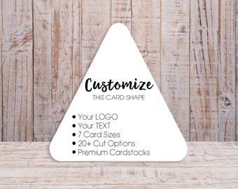 Triangle Jewelry Display Cards | 7 SIZES | Includes Your Logo |  Earring Cards Necklace Hang Tags | SP2054