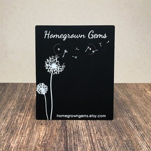 Confezione espositiva per biglietti per orecchini con denti di leone con stampa bianca - Collana - Fiocchi per capelli - Gioielli - Cartellini dei prezzi / DS0088