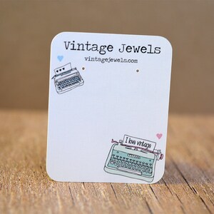 Custom Earring Cards Vintage Typewriter Jewelry Display Cards Personalized