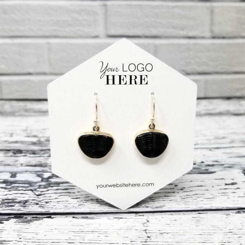 Includes Your Logo 20 SIZES Hexagon Shape Earring Necklace Cards Jewelry Display Packaging SP2022