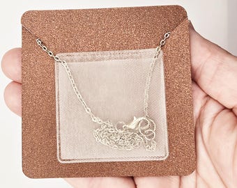 Adhesive Necklace Card Pouches to Hold Loose Chain Pocket - Necklace Card Envelopes Pouch Pocket | QUANTITY 100 | SIZE: 2"x2" & 2.5"x2"