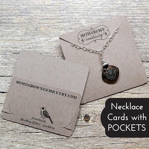Tarjetas de exhibición de collares con bolsillos para sujetar la cadena - Embalaje del producto - Tarjetas de exhibición de joyas - Varios tamaños
