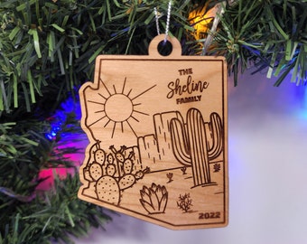 2023 Arizona State Desert Cactus Garden Landscape Ornament Merry Christmas | Customized Personalized | Christmas Gift Exchange