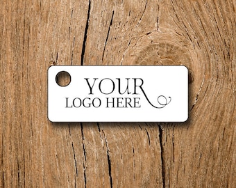 320 price tags - 1.25"x0.5" Rectangles  - Your Logo and Text - Customized Small Price Tags Jewelry Hang Tags Labels